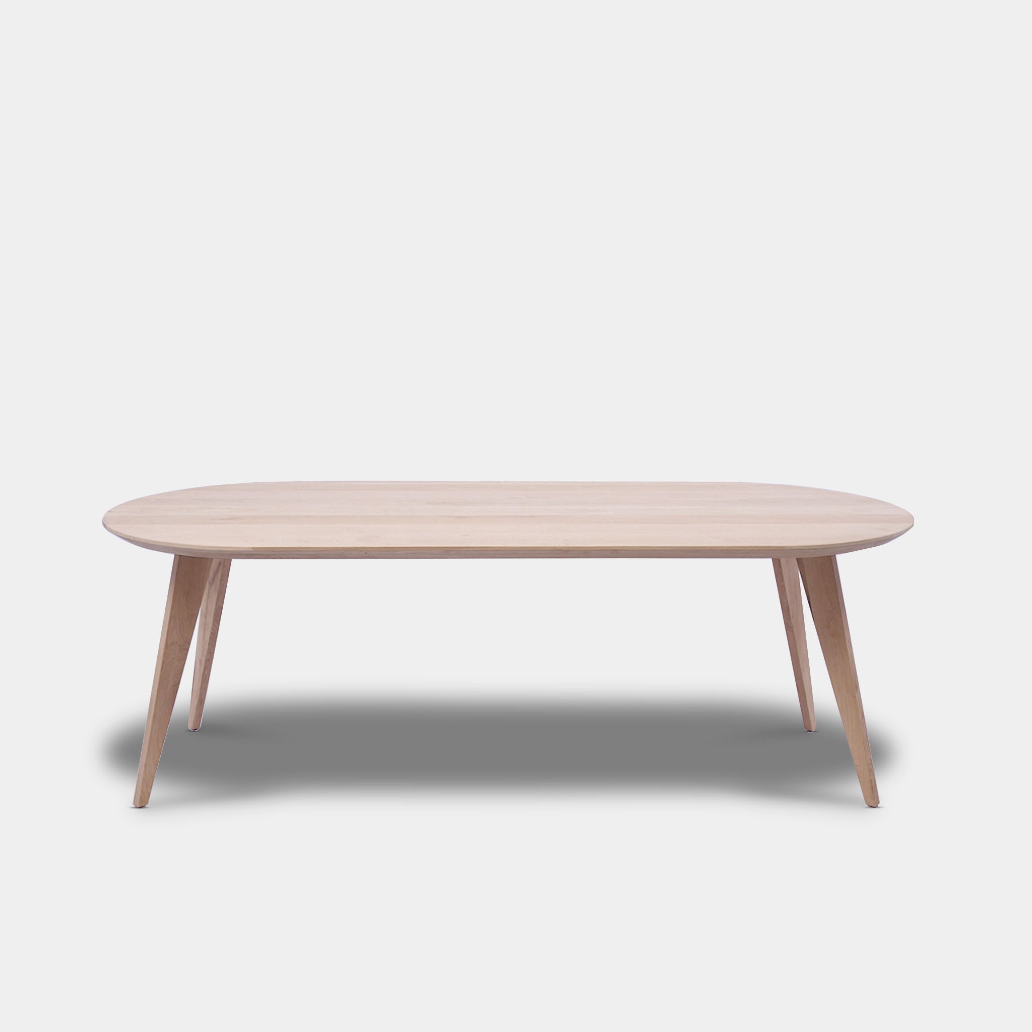 Table plate ovale en chêne - Base en bois - Non traité
