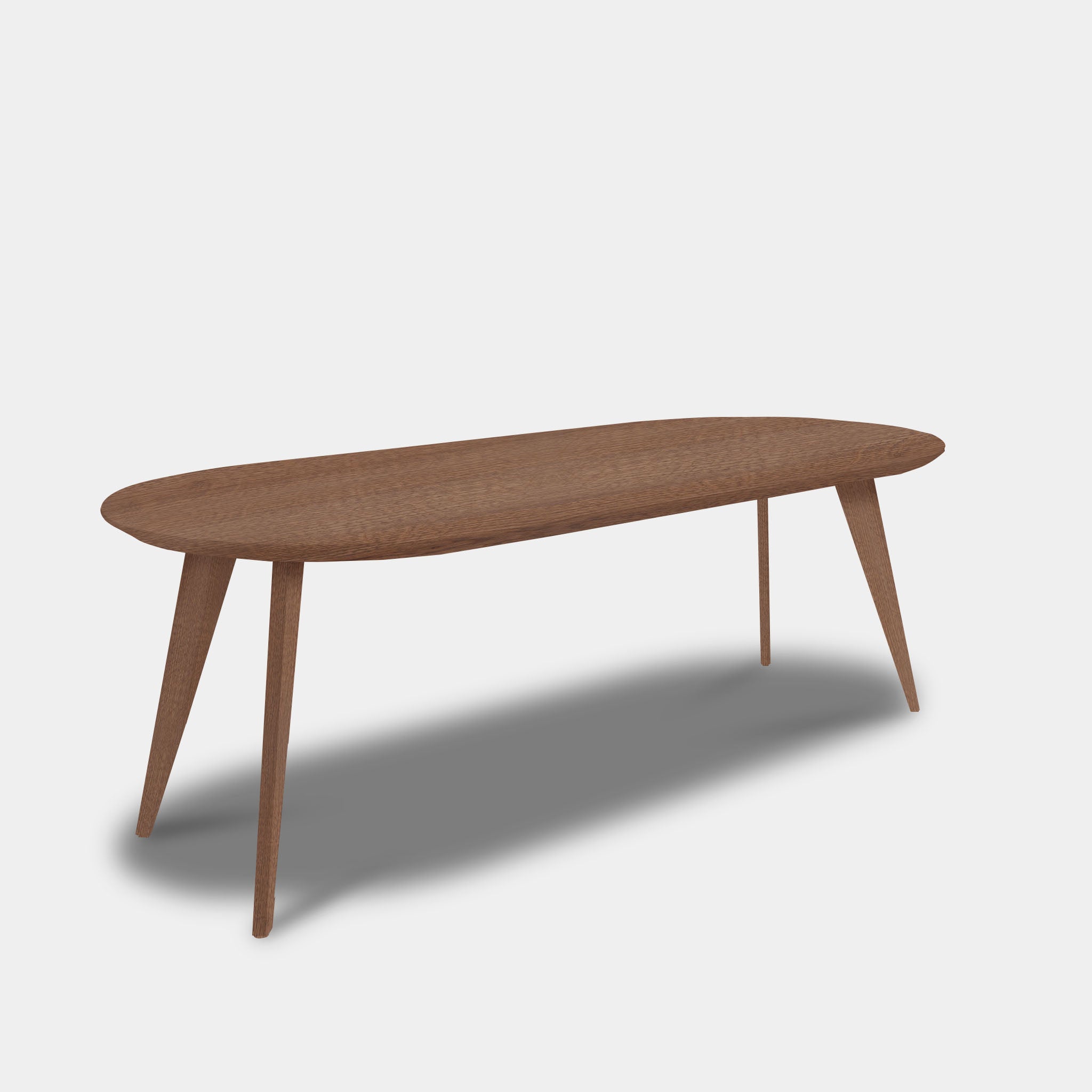 Tafel Plat Ovaal Eikenhout - Hout Onderstel - Cinnamon
