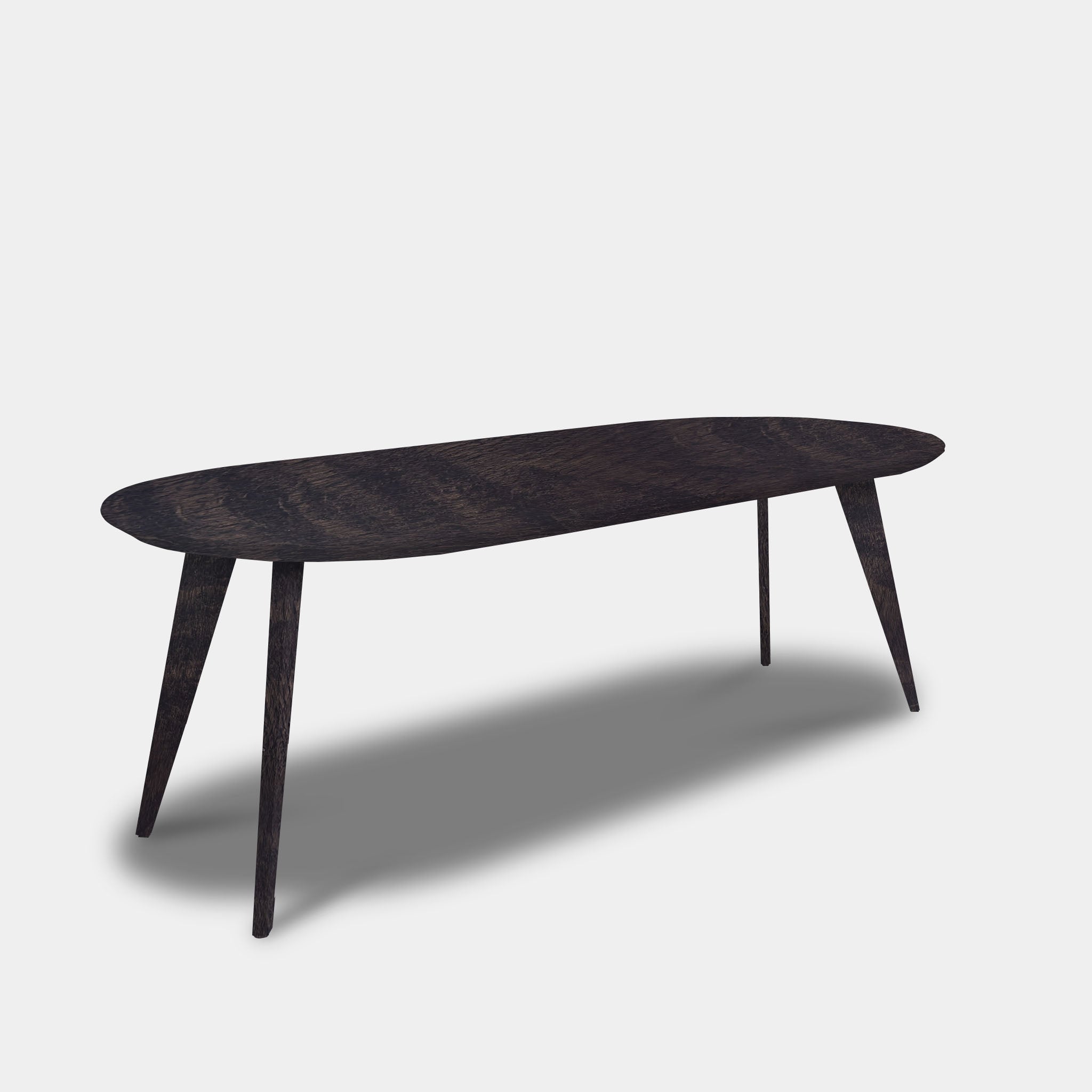 Tafel Plat Ovaal Eikenhout - Hout Onderstel - Dark Grey