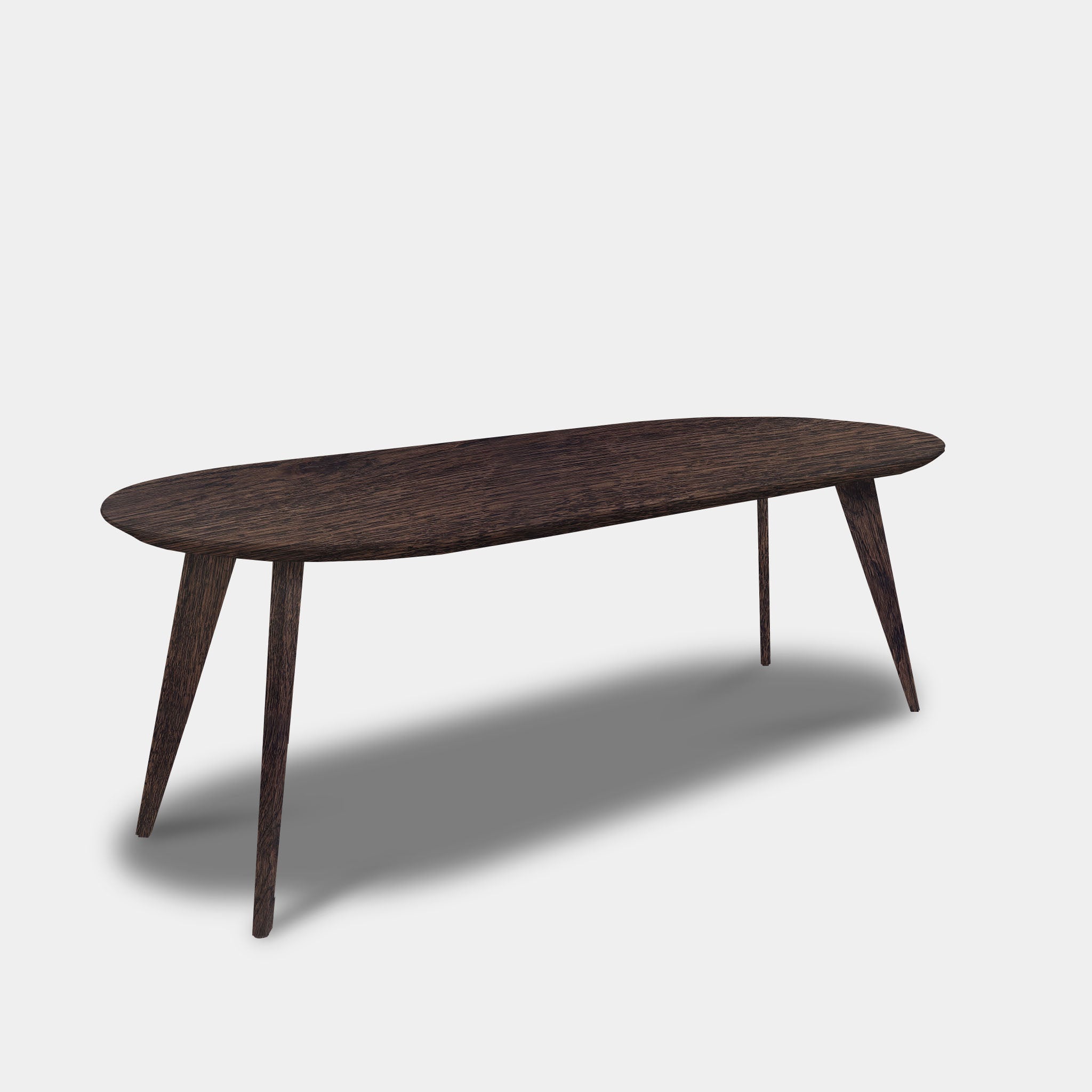 Tafel Plat Ovaal Eikenhout - Hout Onderstel - Dear Brown