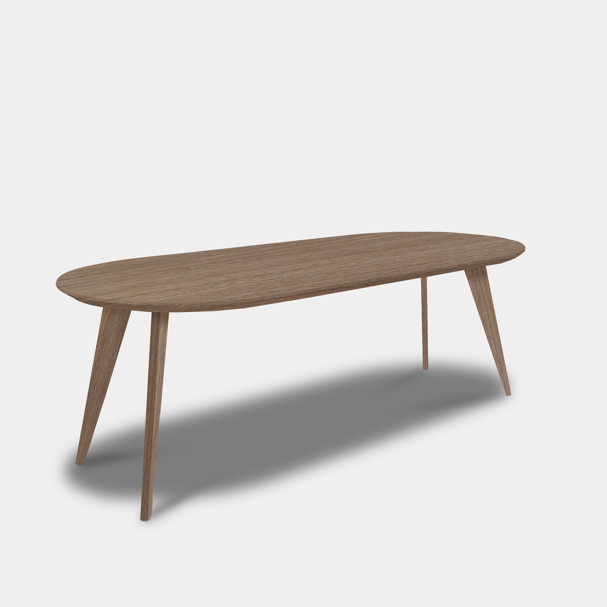 Tafel Plat Ovaal Eikenhout - Hout Onderstel - Pura Natura