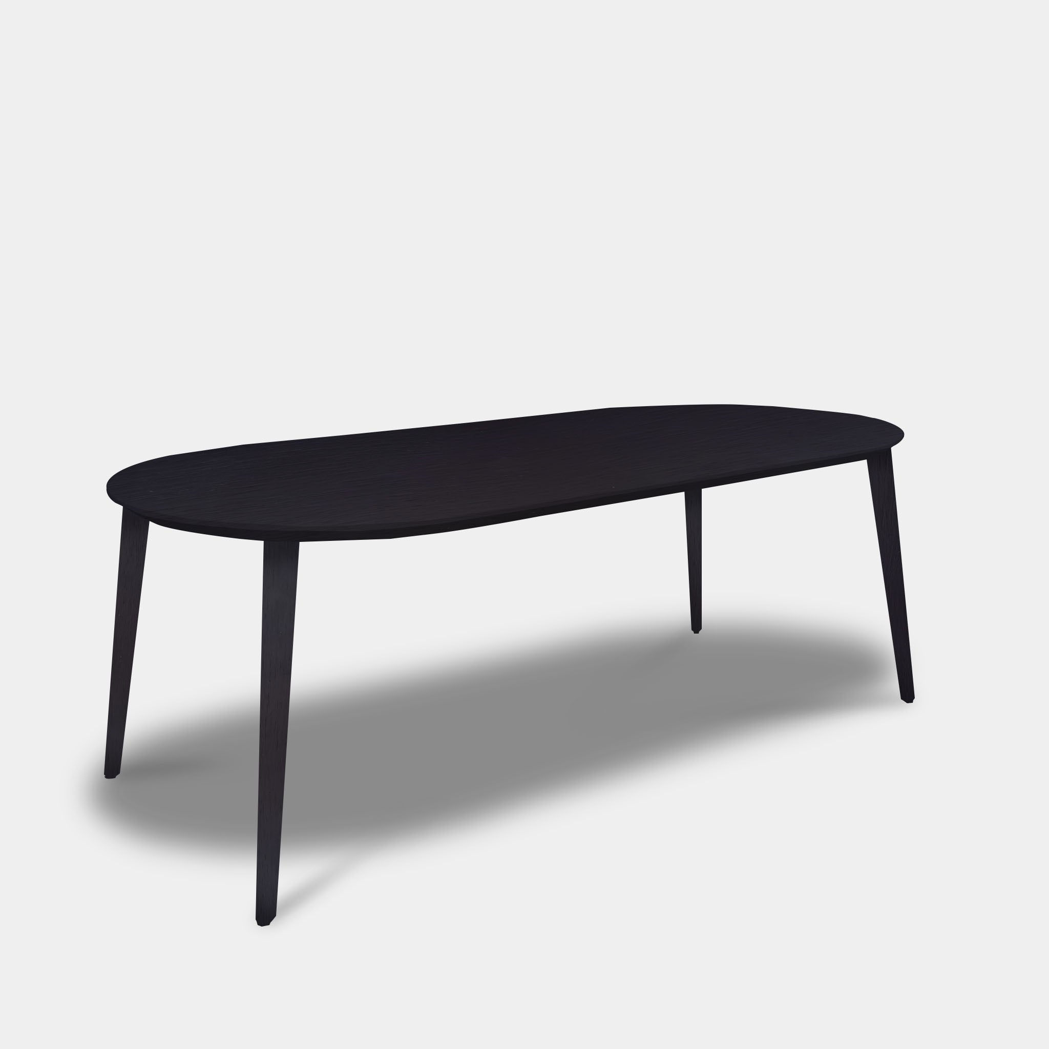 Tafel Plat Ovaal Eikenhout - Konisch - Donker Eiken
