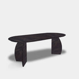 Tafel Plat Ovaal Eikenhout - Set Driehoek - Dark Grey