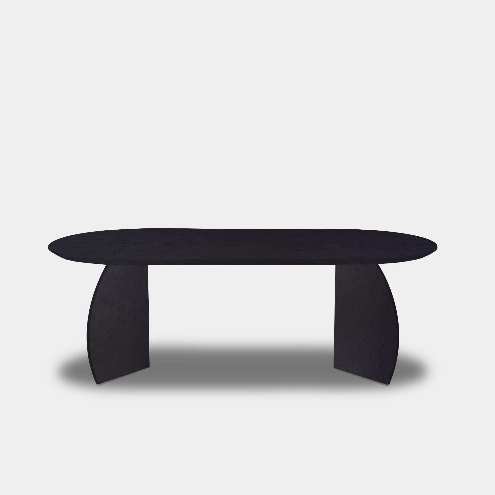 Tafel Plat Ovaal Eikenhout - Set Driehoek - Donker Eiken