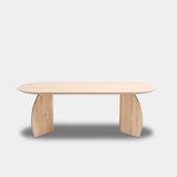 Tafel Plat Ovaal Eikenhout - Set Driehoek - Onbehandeld