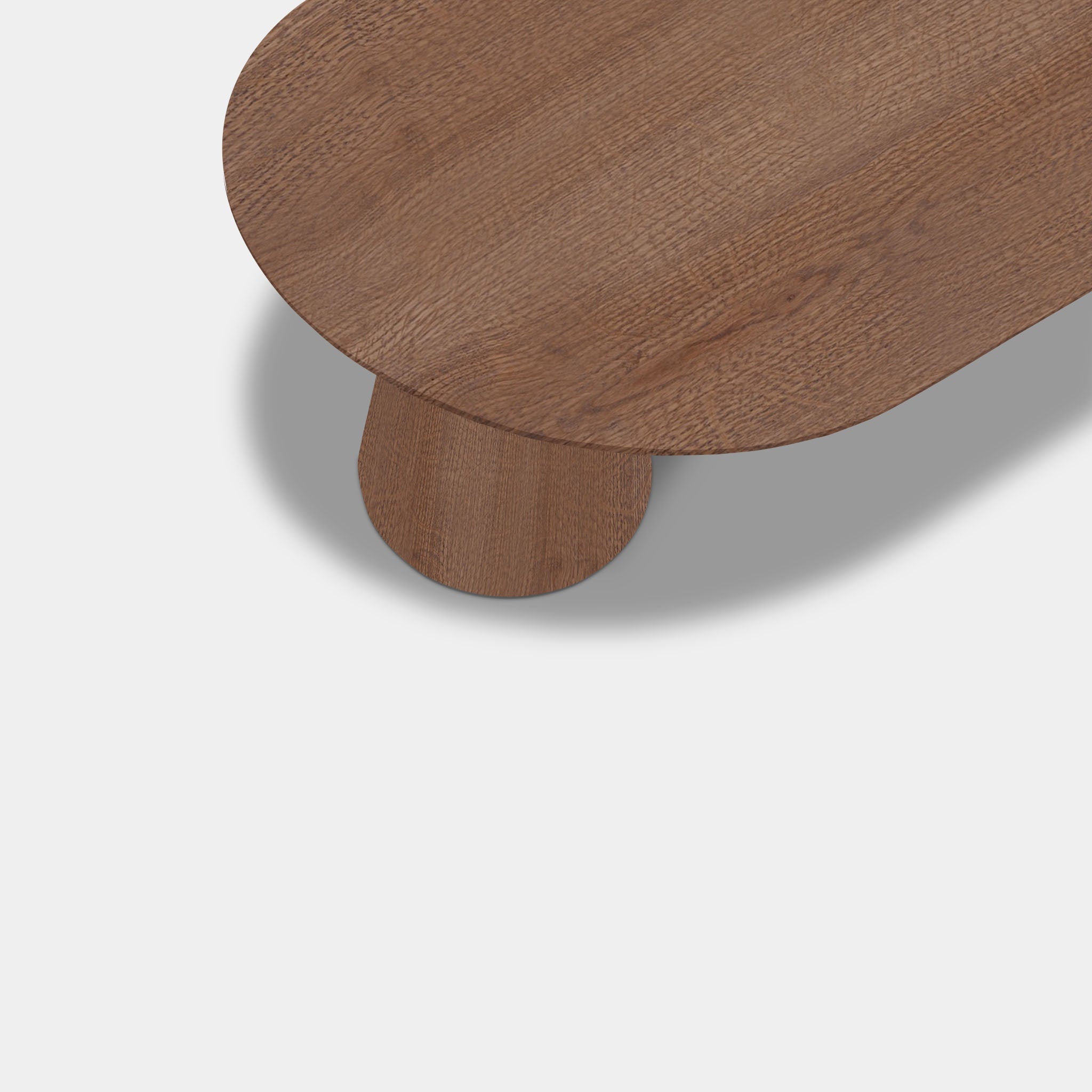 Tafel Plat Ovaal Eikenhout - Set Kegelpoot - Cinnamon