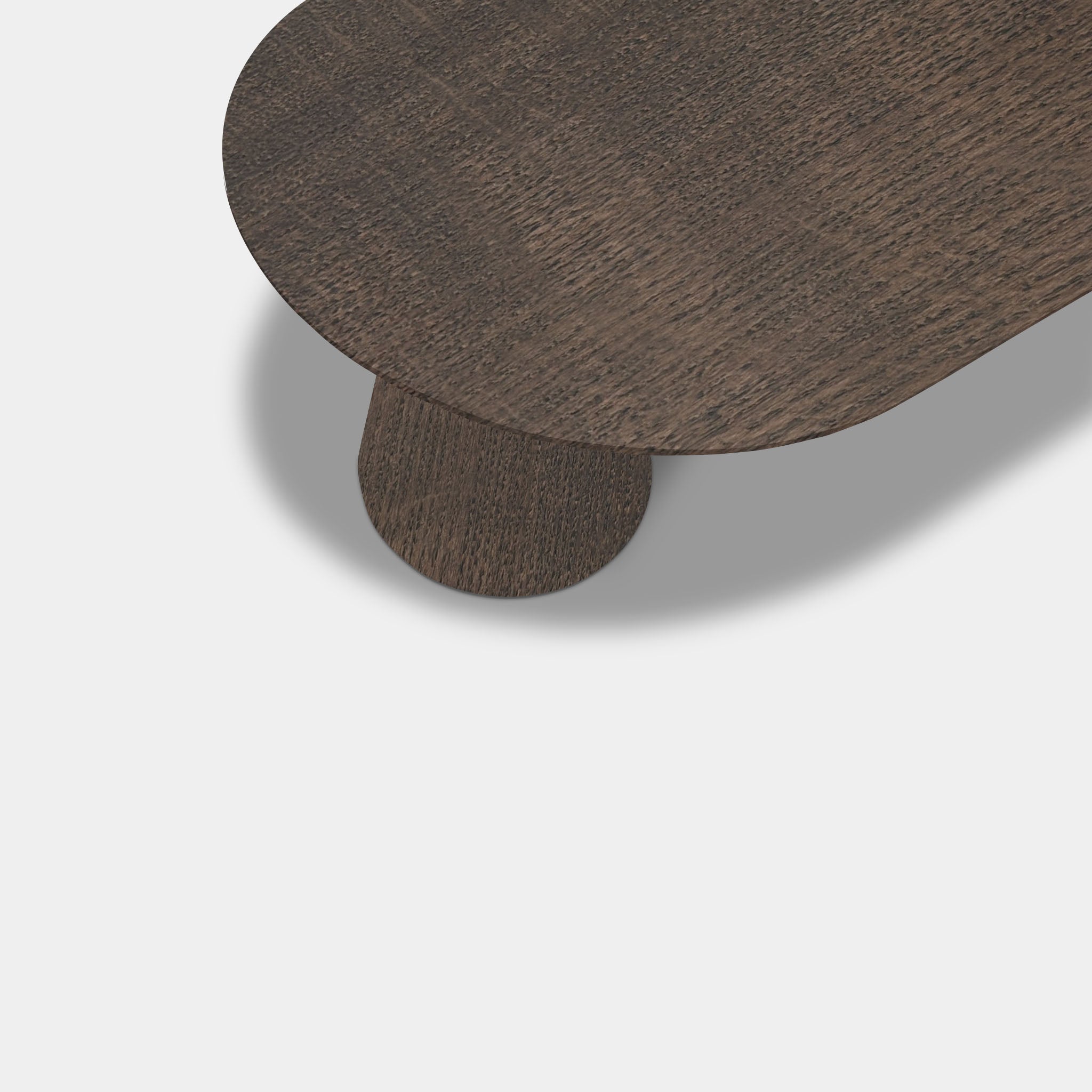 Tafel Plat Ovaal Eikenhout - Set Kegelpoot - Zand