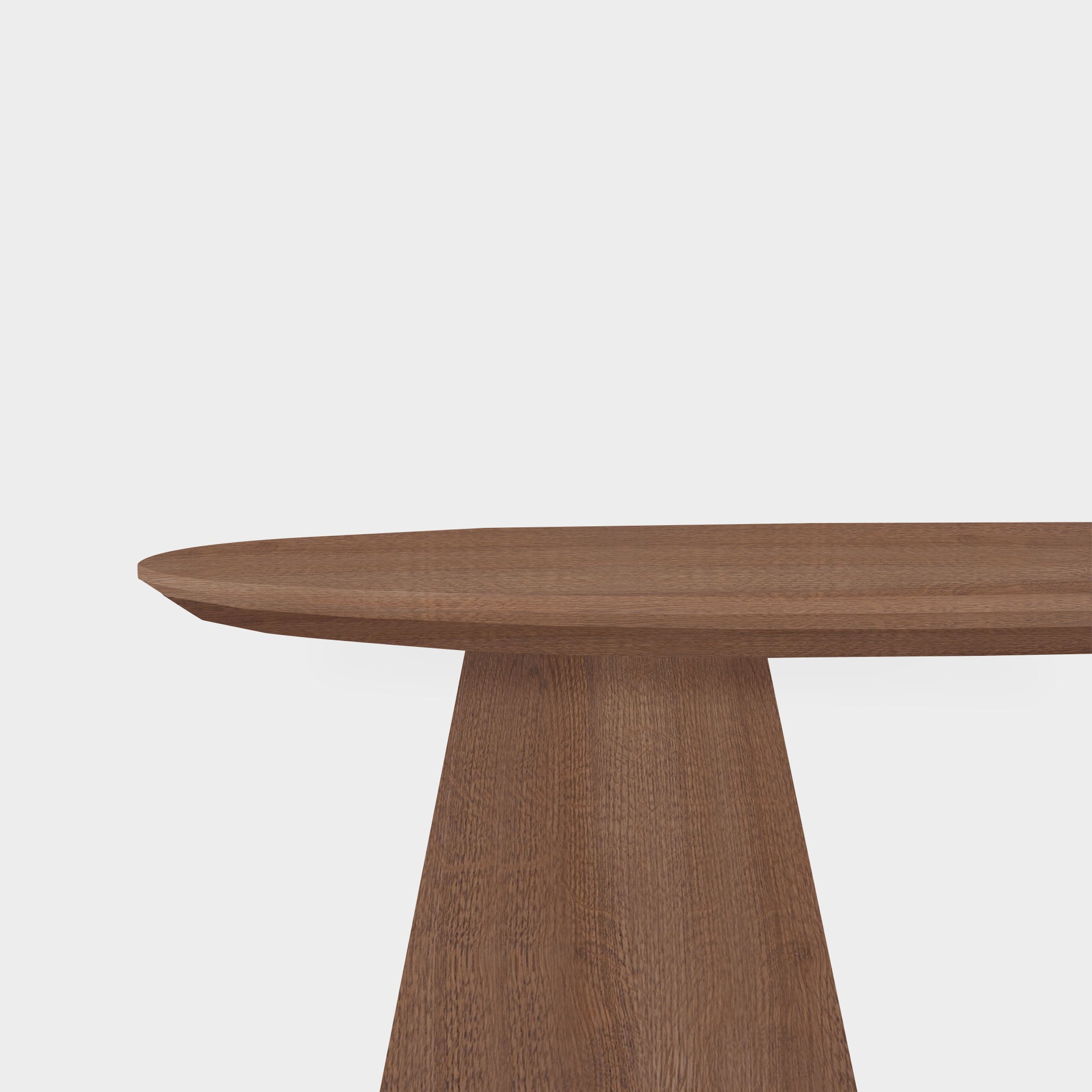 Tafel Plat Ovaal Eikenhout - Set Kegelpoot - Cinnamon