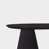Tafel Plat Ovaal Eikenhout - Set Kegelpoot - Night Glow