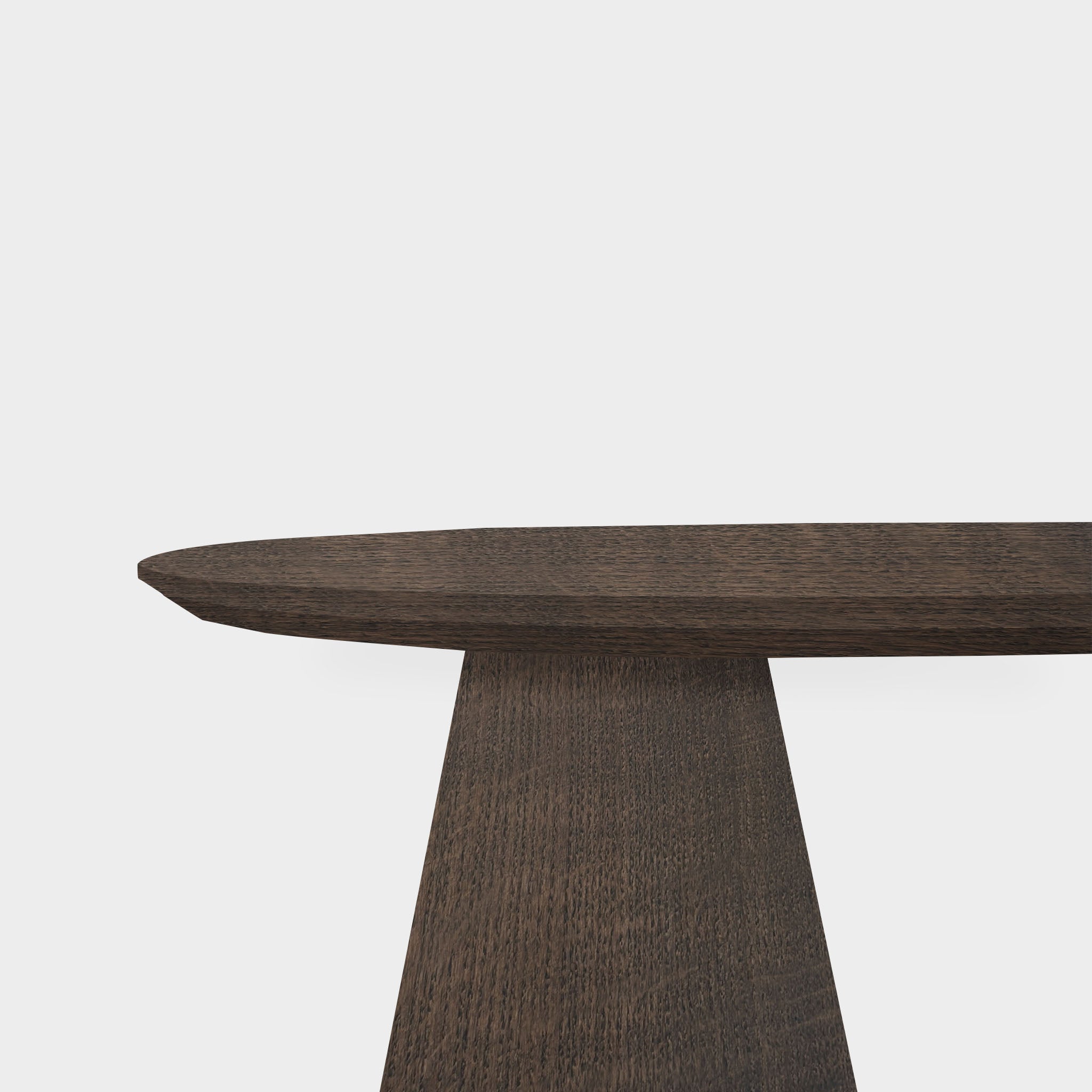 Tafel Plat Ovaal Eikenhout - Set Kegelpoot - Zand