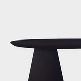 Tafel Plat Ovaal Eikenhout - Set Kegelpoot - Donker Eiken