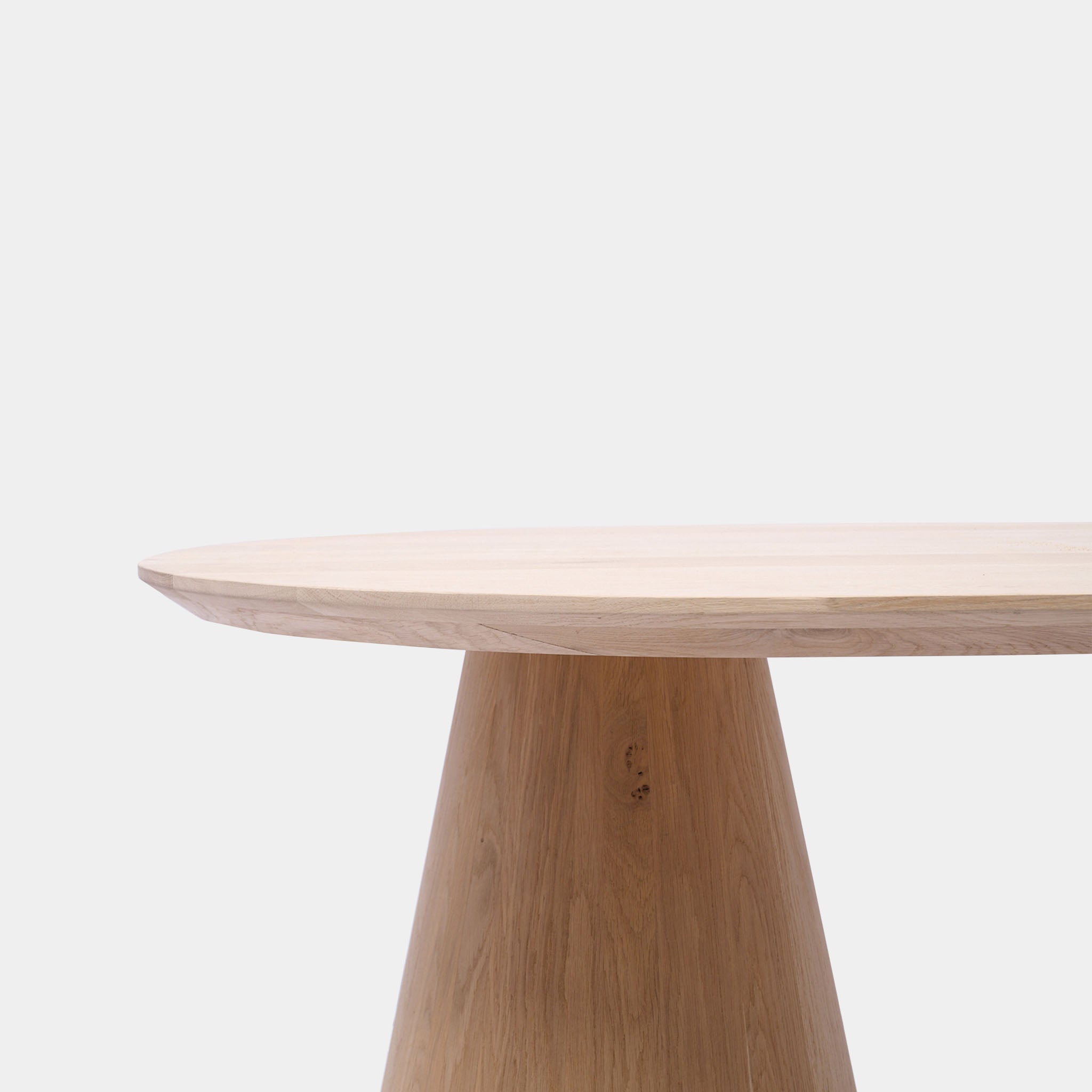 Tafel Plat Ovaal Eikenhout - Set Kegelpoot - Onbehandeld