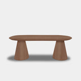 Tafel Plat Ovaal Eikenhout - Set Kegelpoot - Cinnamon
