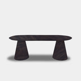 Tafel Plat Ovaal Eikenhout - Set Kegelpoot - Dark Grey