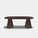 Tafel Plat Ovaal Eikenhout - Set Kegelpoot - Dear Brown