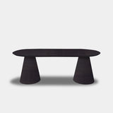 Tafel Plat Ovaal Eikenhout - Set Kegelpoot - Night Glow