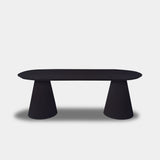 Tafel Plat Ovaal Eikenhout - Set Kegelpoot - Donker Eiken