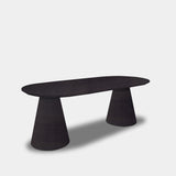 Tafel Plat Ovaal Eikenhout - Set Kegelpoot - Night Glow