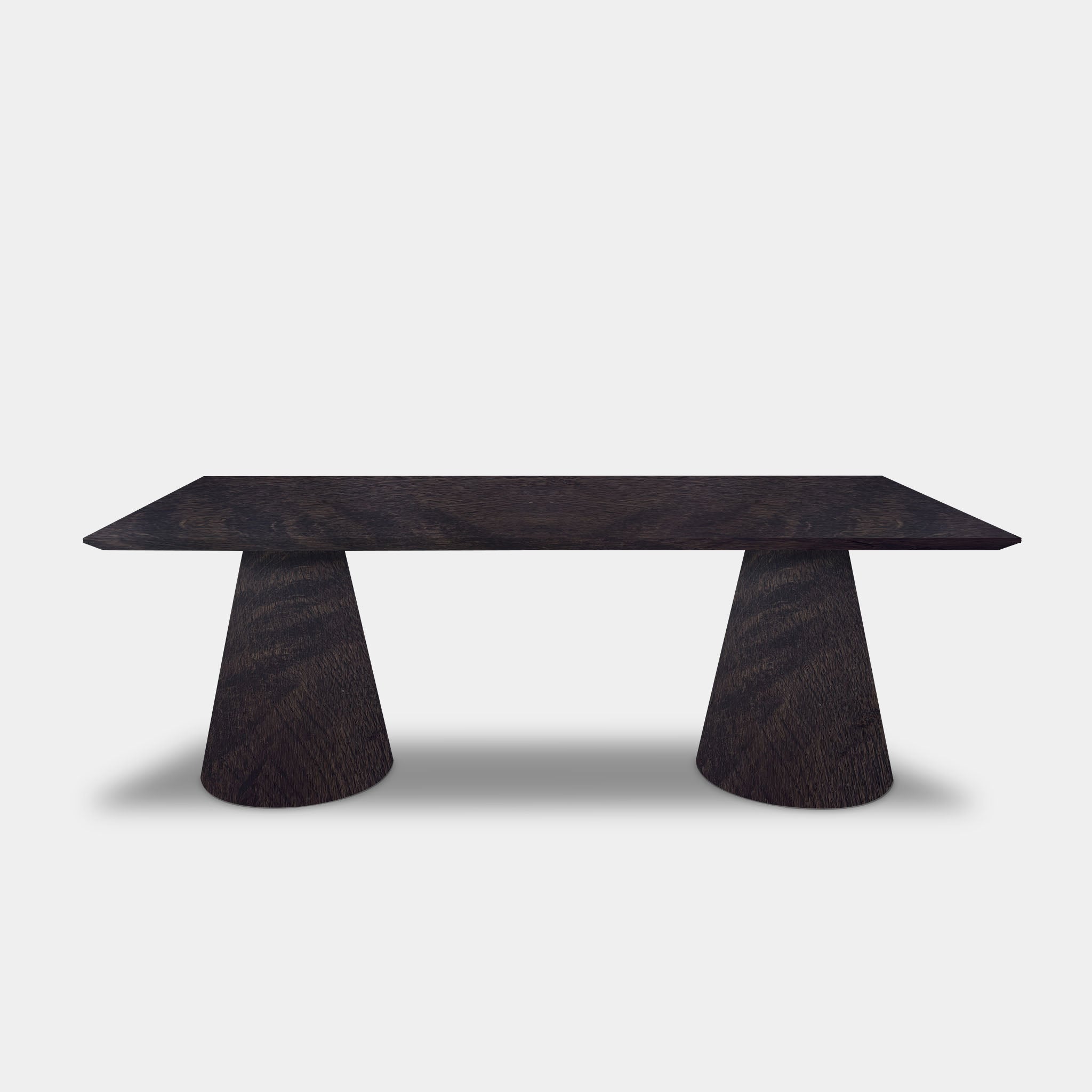 Table Rectangular Oak - Conical Leg - Dark Grey