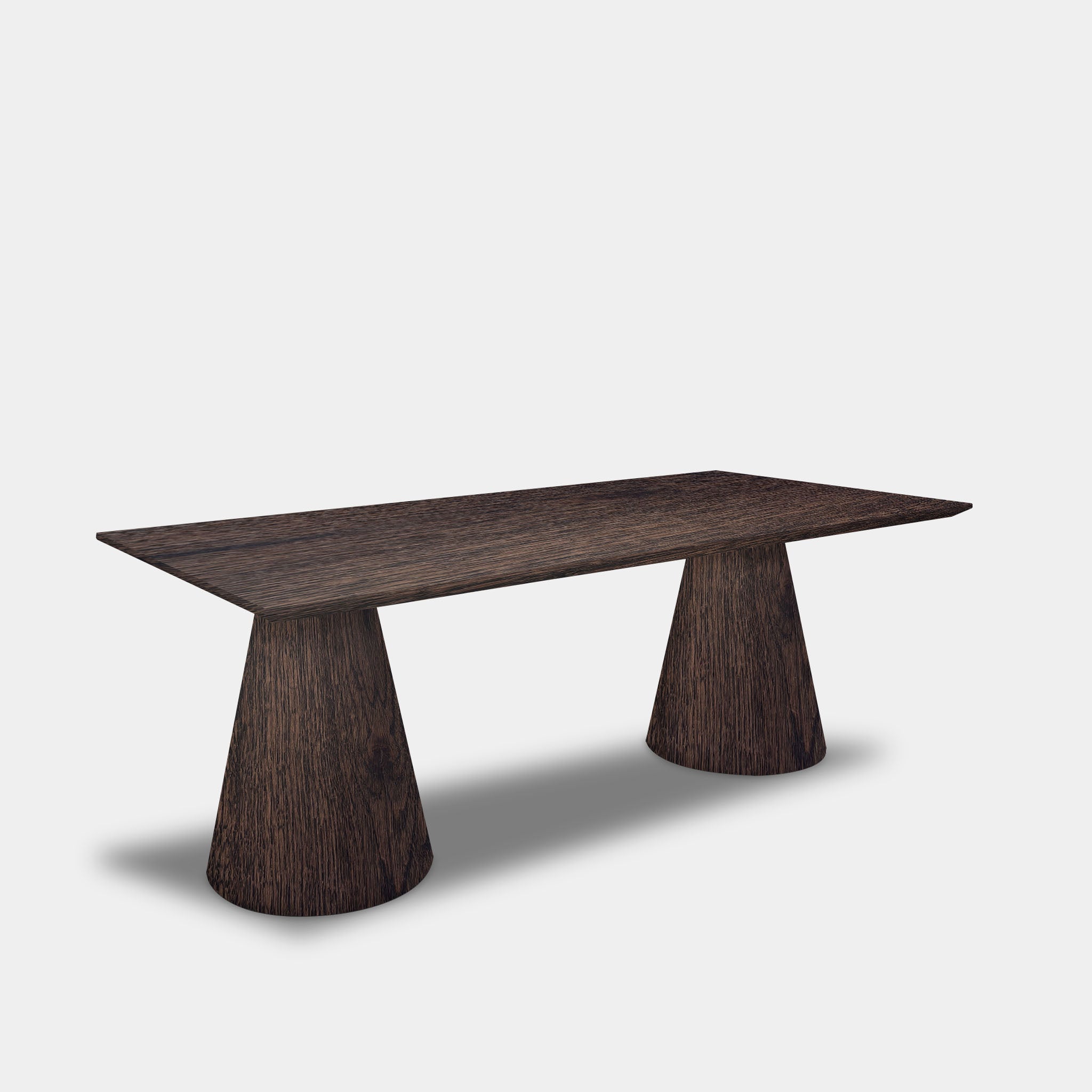 Tafel Rechthoekig Eikenhout - Kegelpoot - Dear Brown