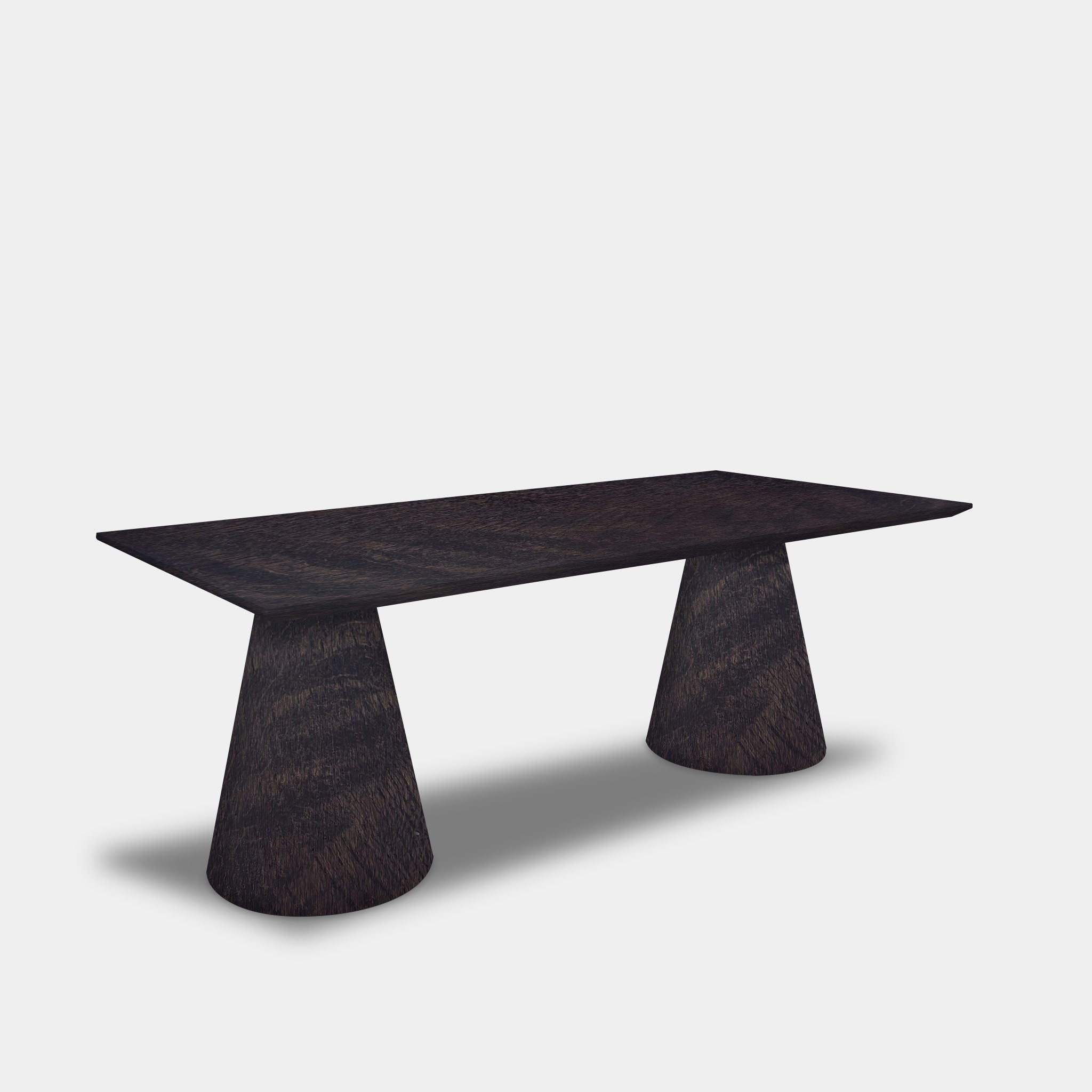 Table Rectangular Oak - Conical Leg - Dark Grey