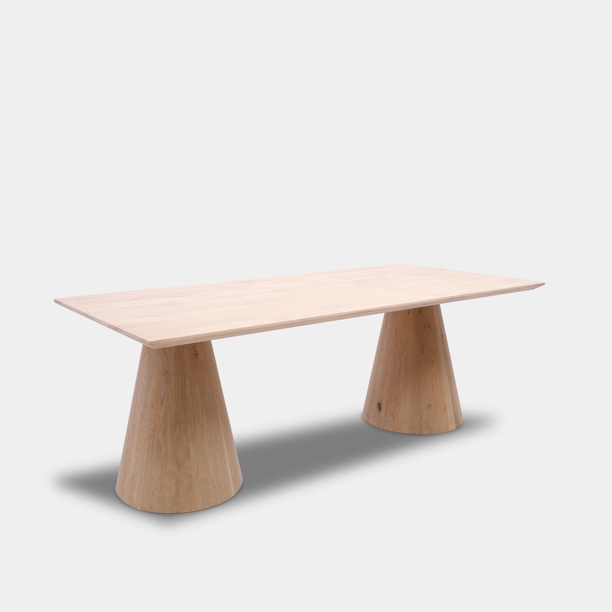Tafel Rechthoekig Eikenhout - Kegelpoot - Onbehandeld