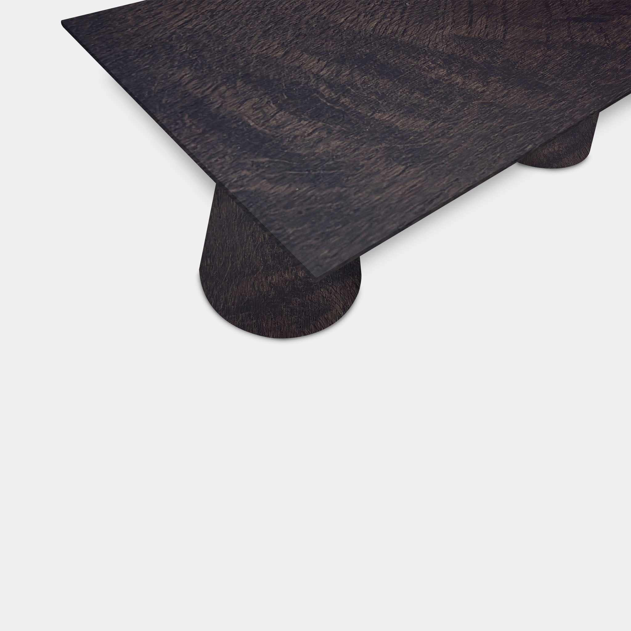Table Rectangular Oak - Conical Leg - Dark Grey