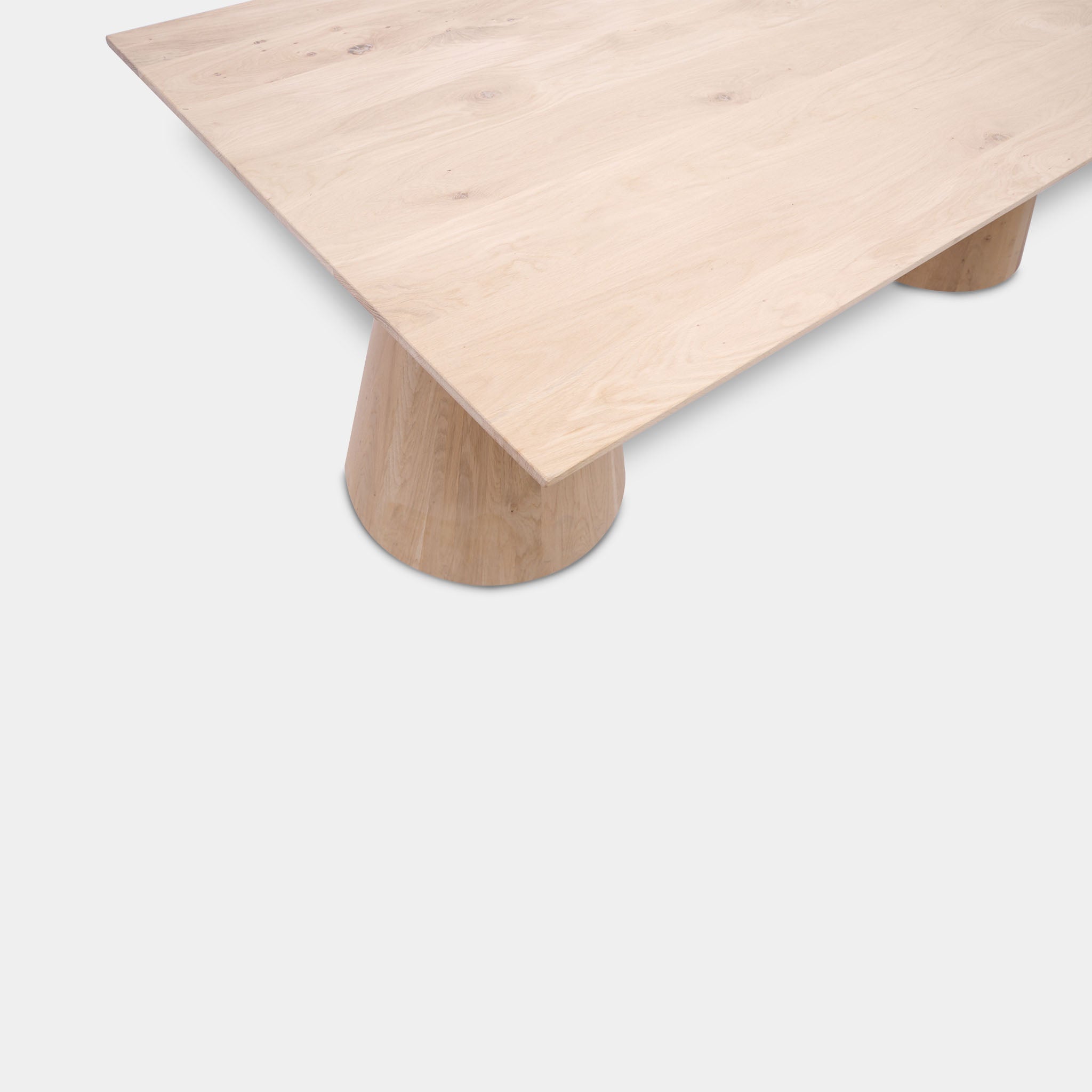 Tafel Rechthoekig Eikenhout - Kegelpoot - Onbehandeld