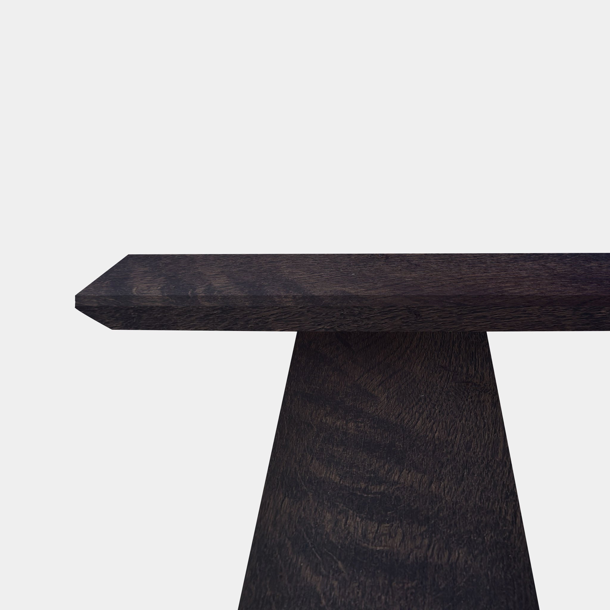 Table Rectangular Oak - Conical Leg - Dark Grey