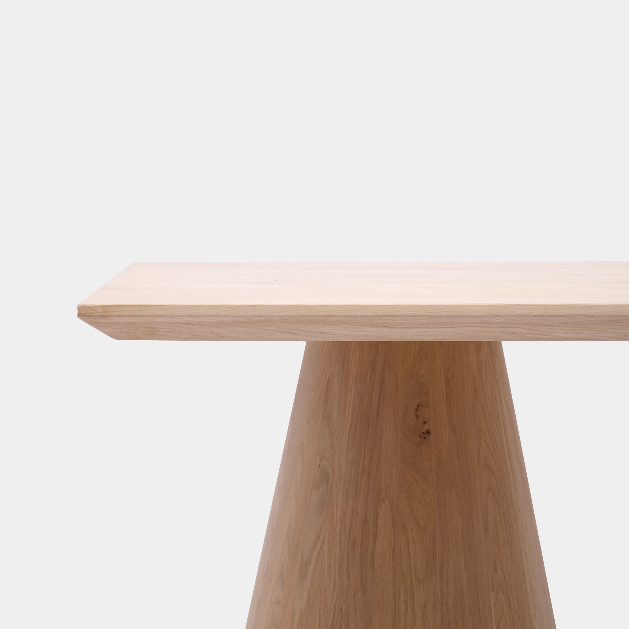 Tafel Rechthoekig Eikenhout - Kegelpoot - Onbehandeld