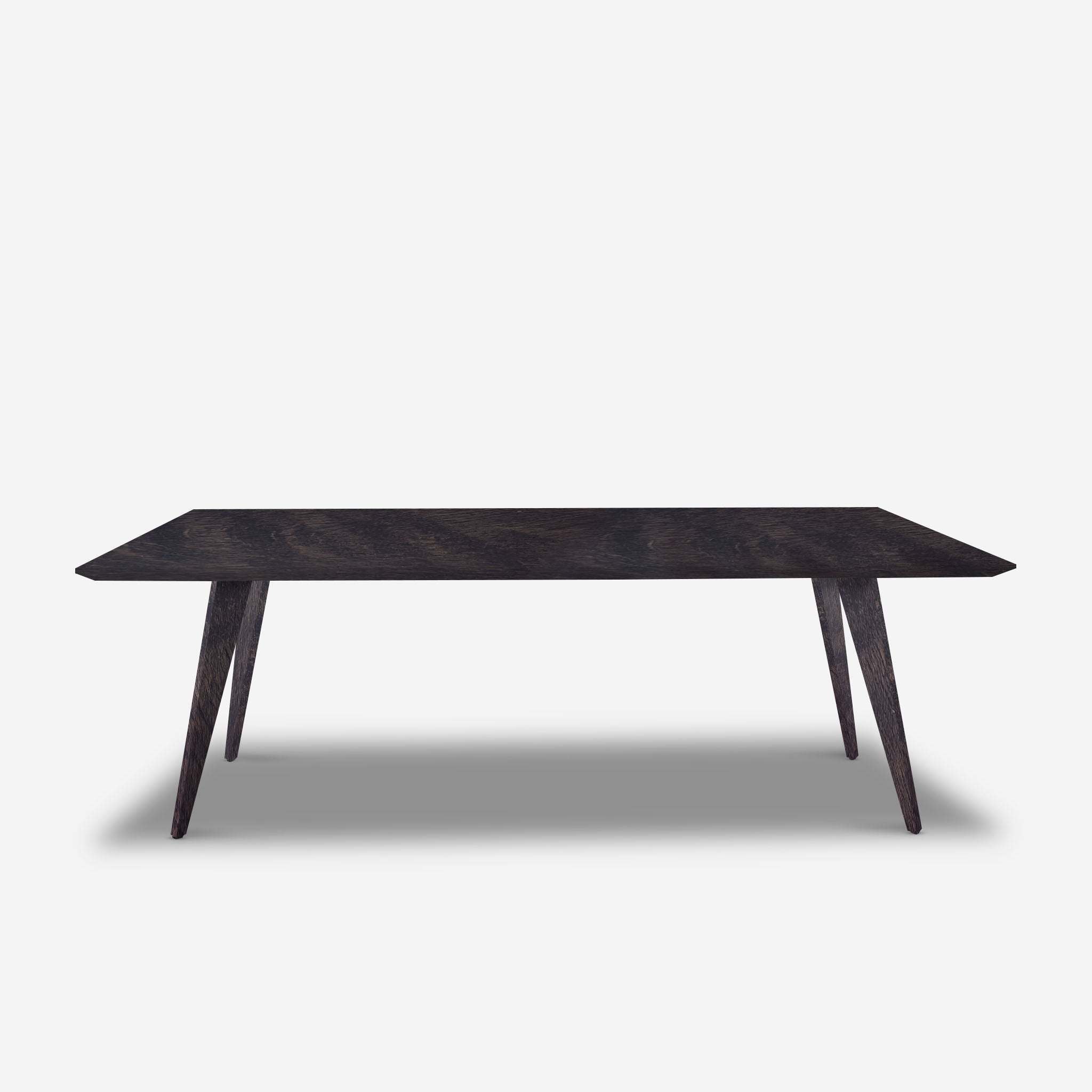 Table Rectangular Oak Wood - Wood Base - Dark Grey