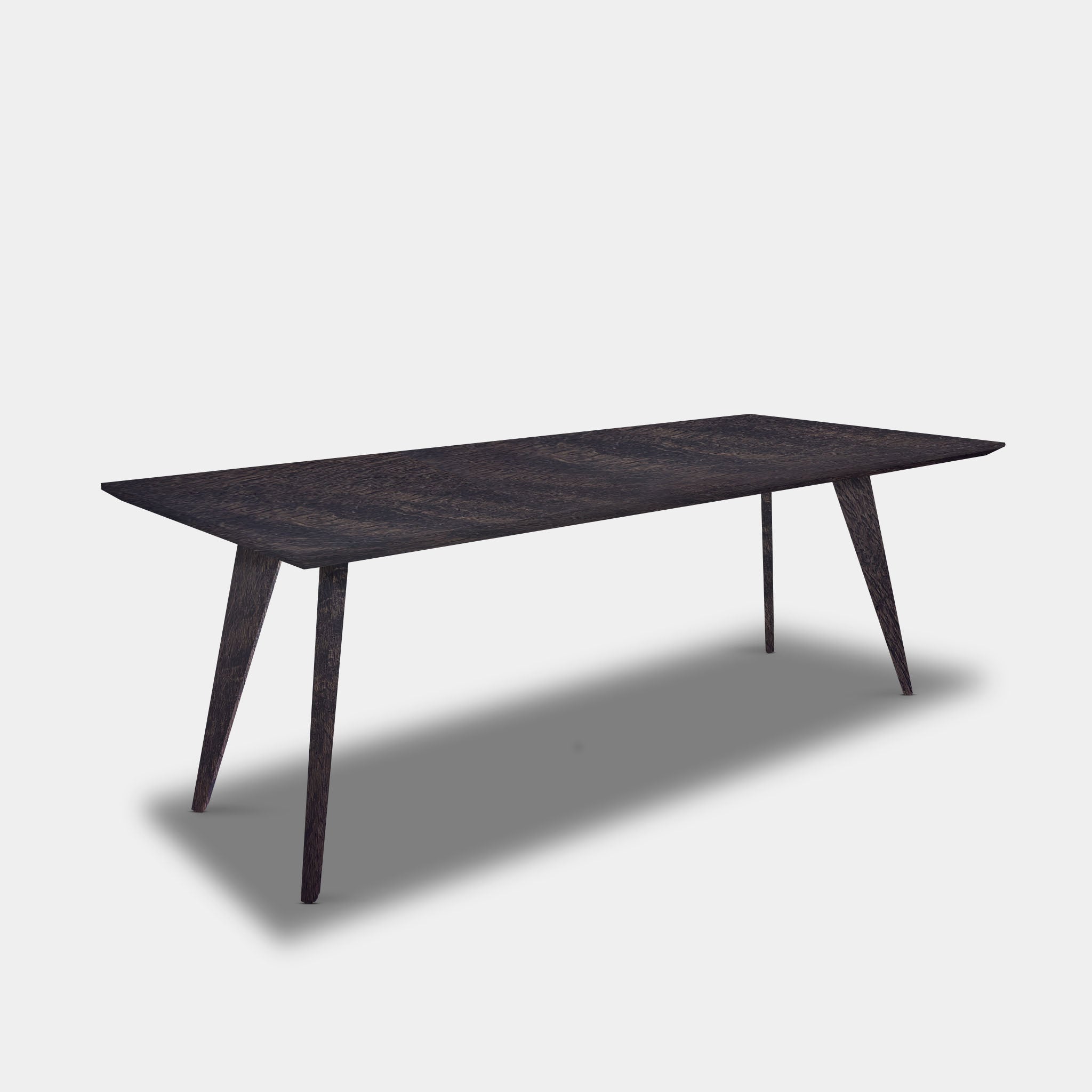 Table Rectangular Oak Wood - Wood Base - Dark Grey