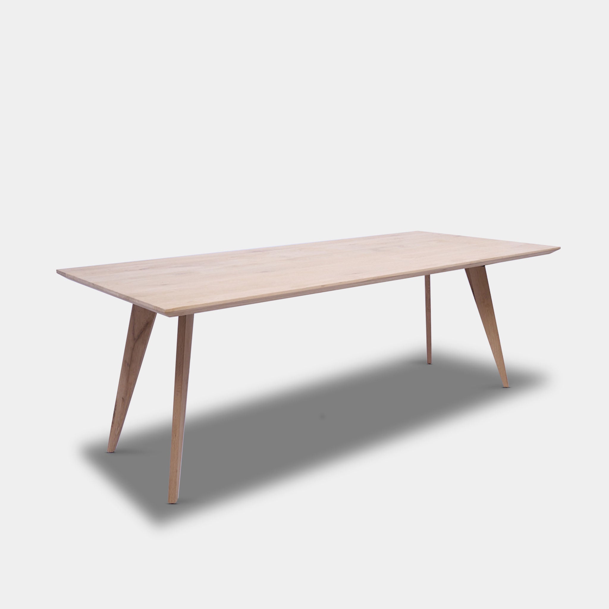 Tafel Rechthoekig Eikenhout - Hout Onderstel - Onbehandeld