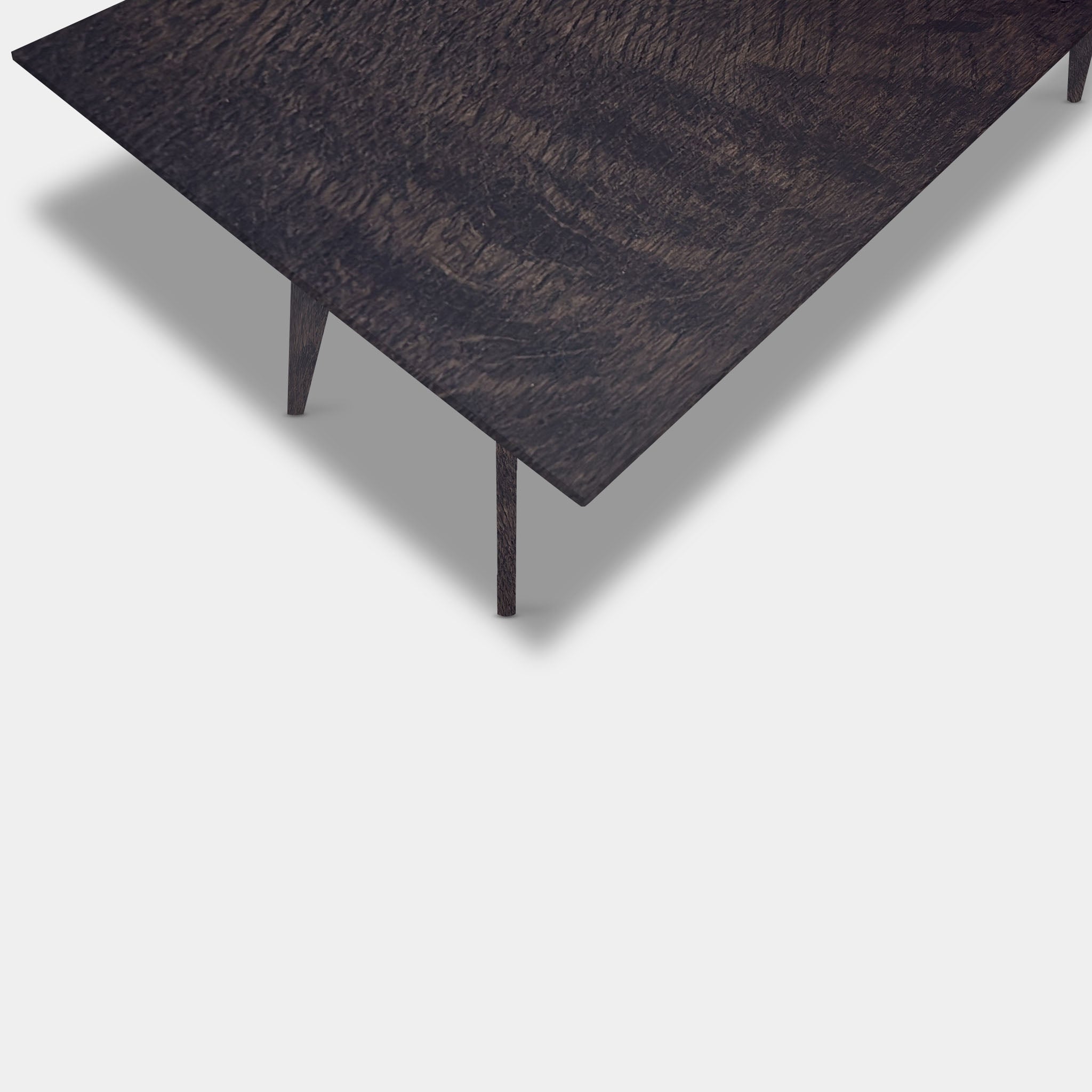 Table Rectangular Oak Wood - Wood Base - Dark Grey