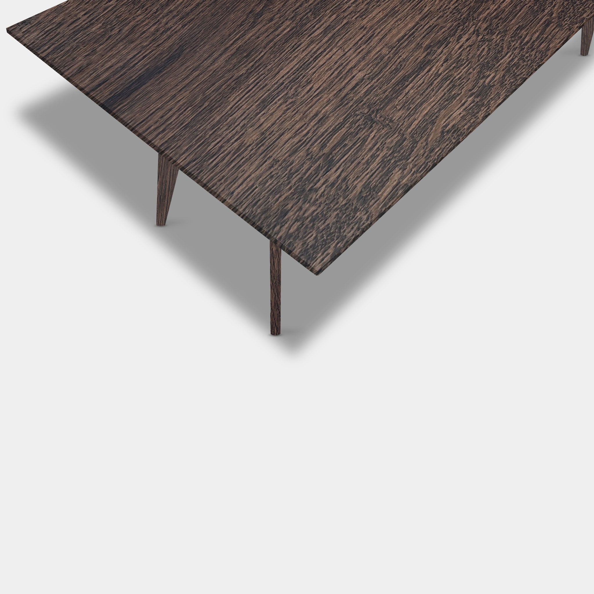 Tafel Rechthoekig Eikenhout - Hout Onderstel - Dear Brown