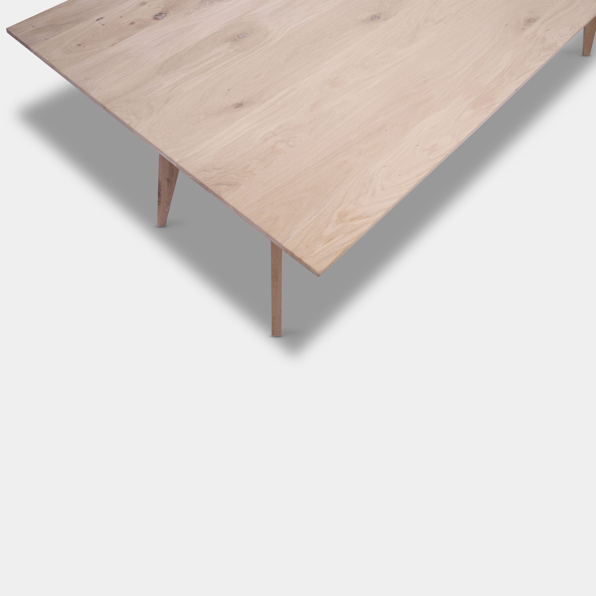 Tafel Rechthoekig Eikenhout - Hout Onderstel - Onbehandeld