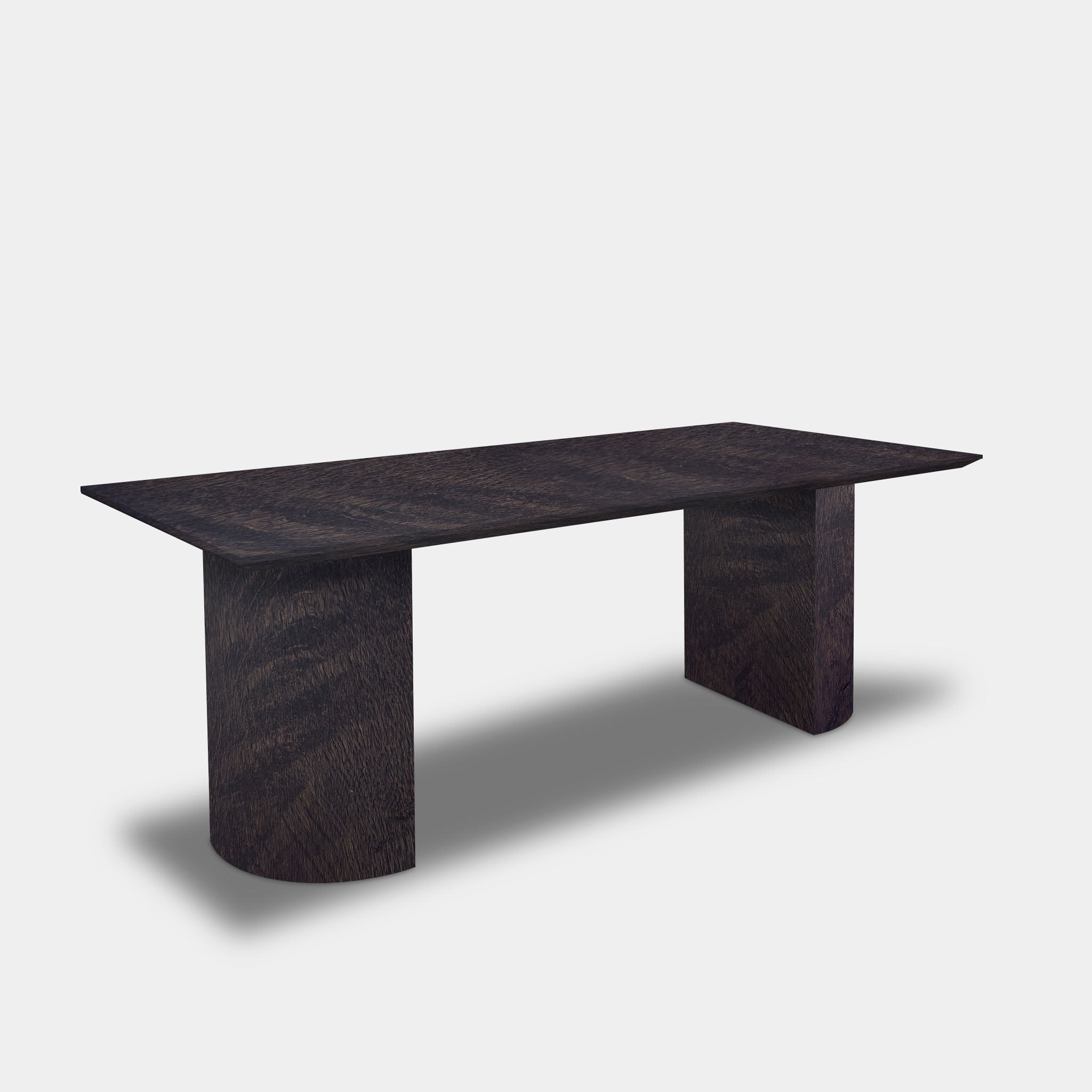 Table Rectangular Oak - Half Round - Dark Grey