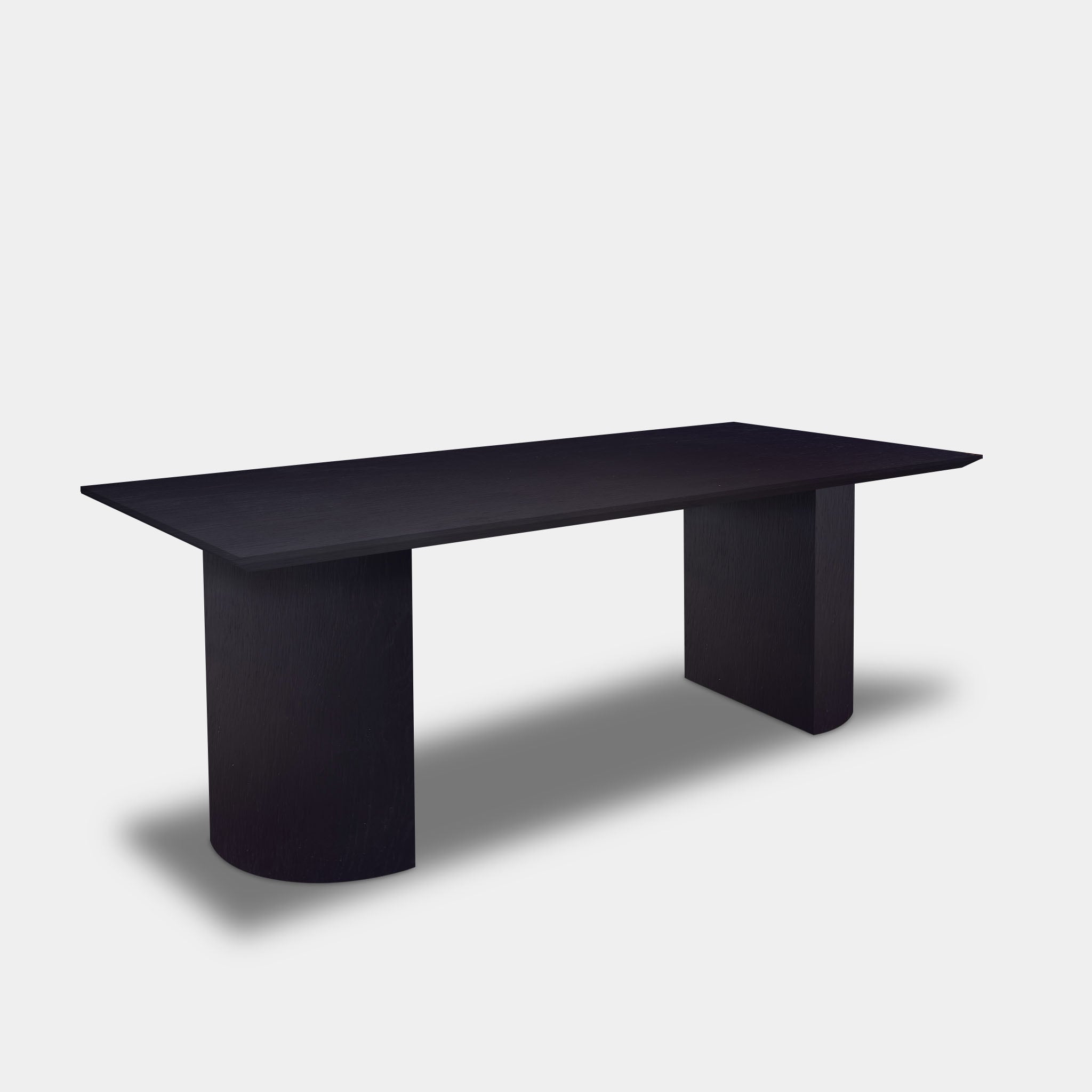Tafel Rechthoekig Eikenhout - Half Rond - Donker Eiken