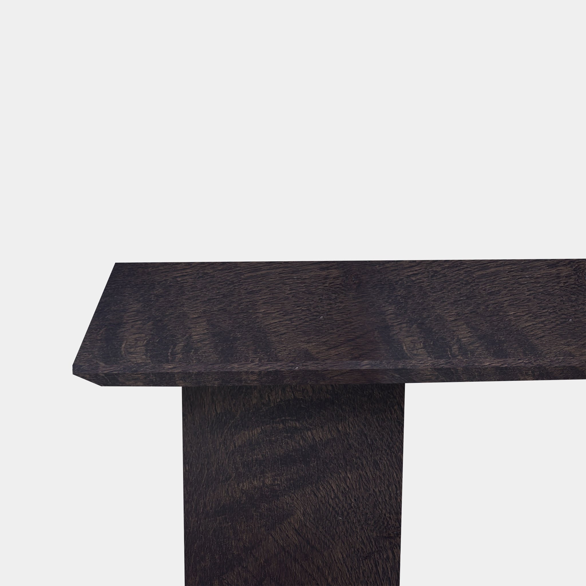 Table Rectangular Oak - Half Round - Dark Grey