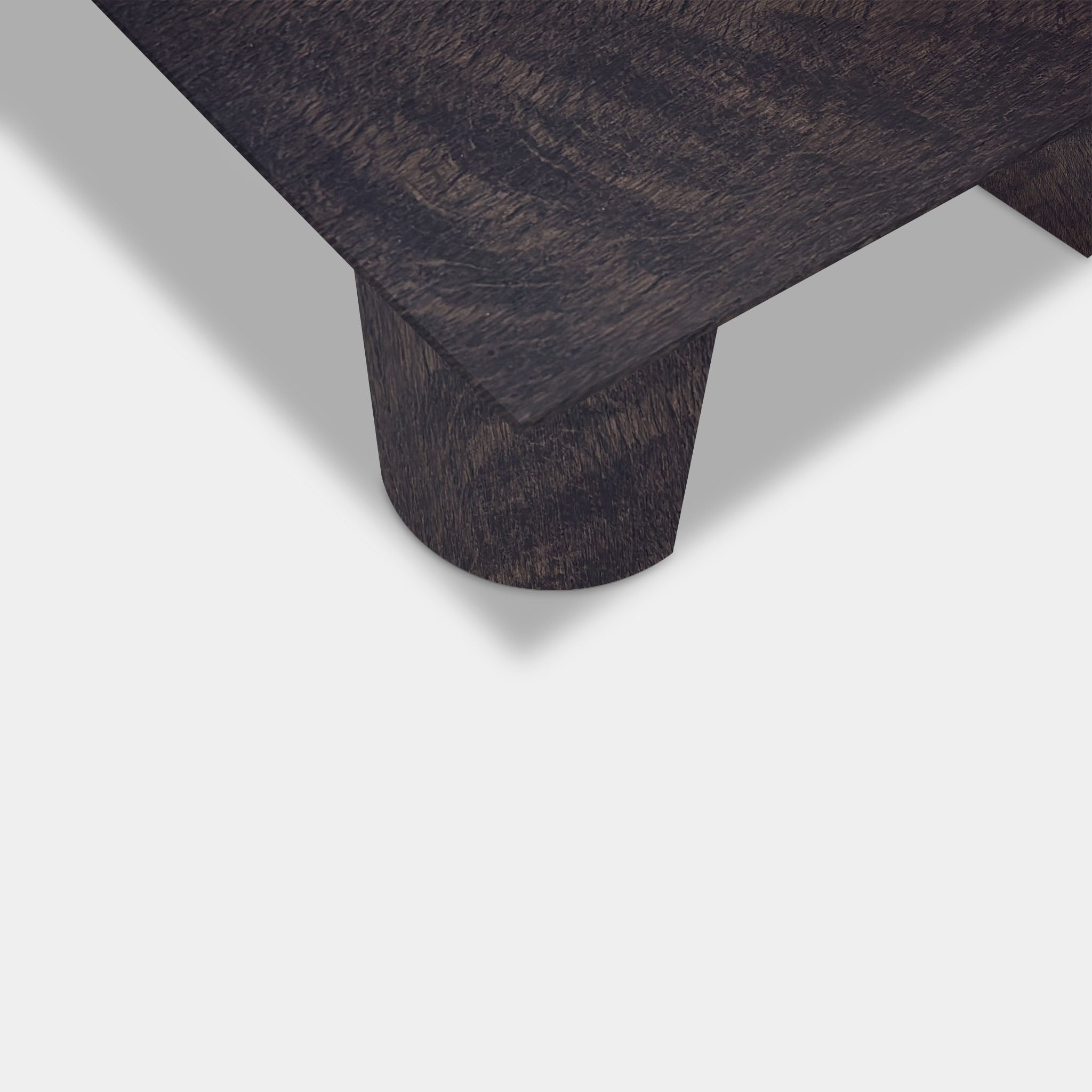 Table Rectangular Oak - Half Round - Dark Grey