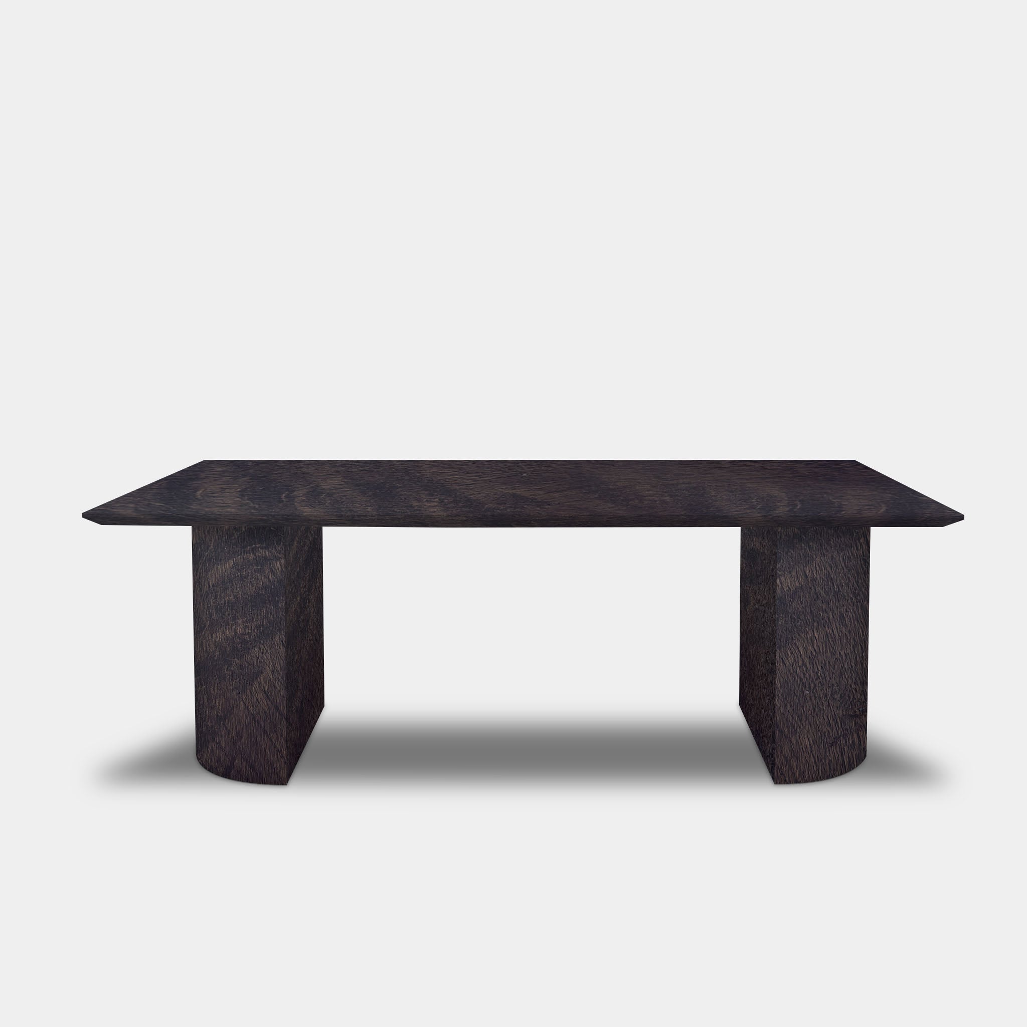 Table Rectangular Oak - Half Round - Dark Grey
