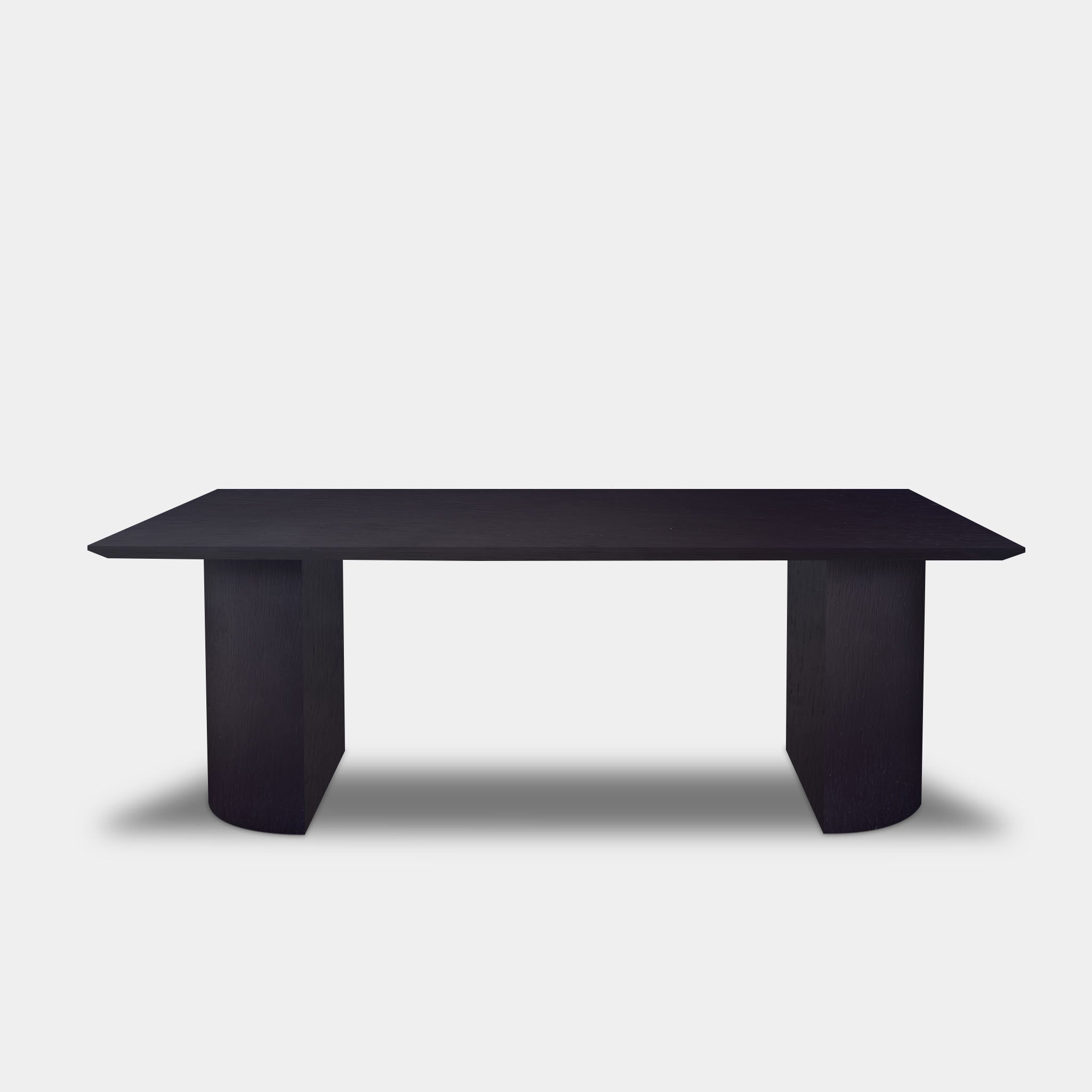 Tafel Rechthoekig Eikenhout - Half Rond - Donker Eiken