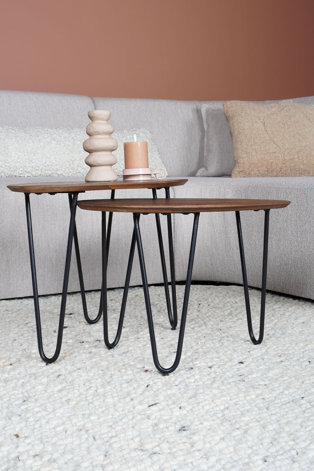Vloerkleed Steve Licht Grijs Rond - view 3