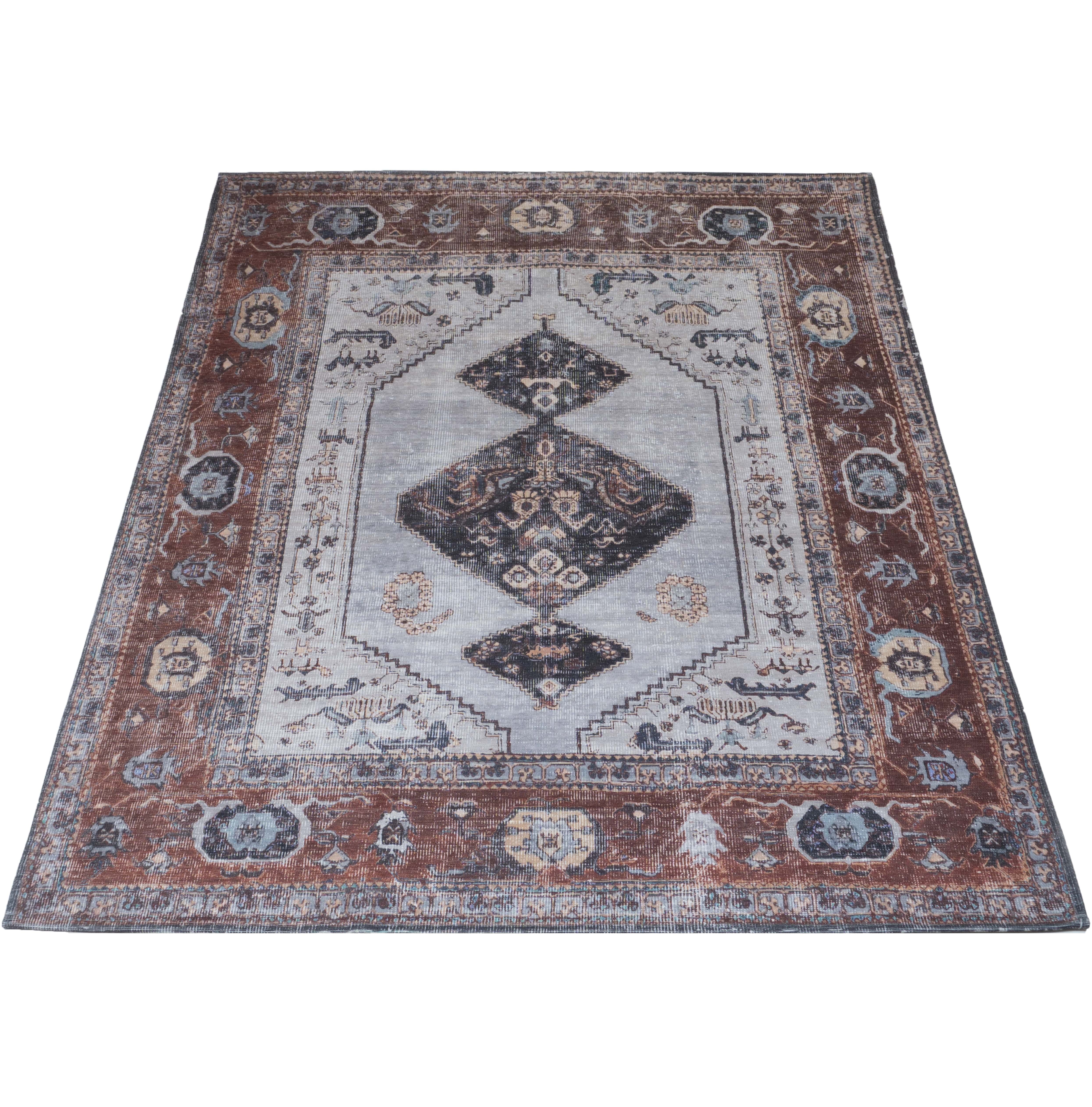 Vloerkleed Karaca Antraciet/Brown 09 - Bruin Rechthoekig