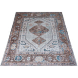 Vloerkleed Karaca Blue/Brown 06 - Bruin Rechthoekig