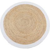 Vloerkleed Jute Naturel/Wit Rond - Beige Rond