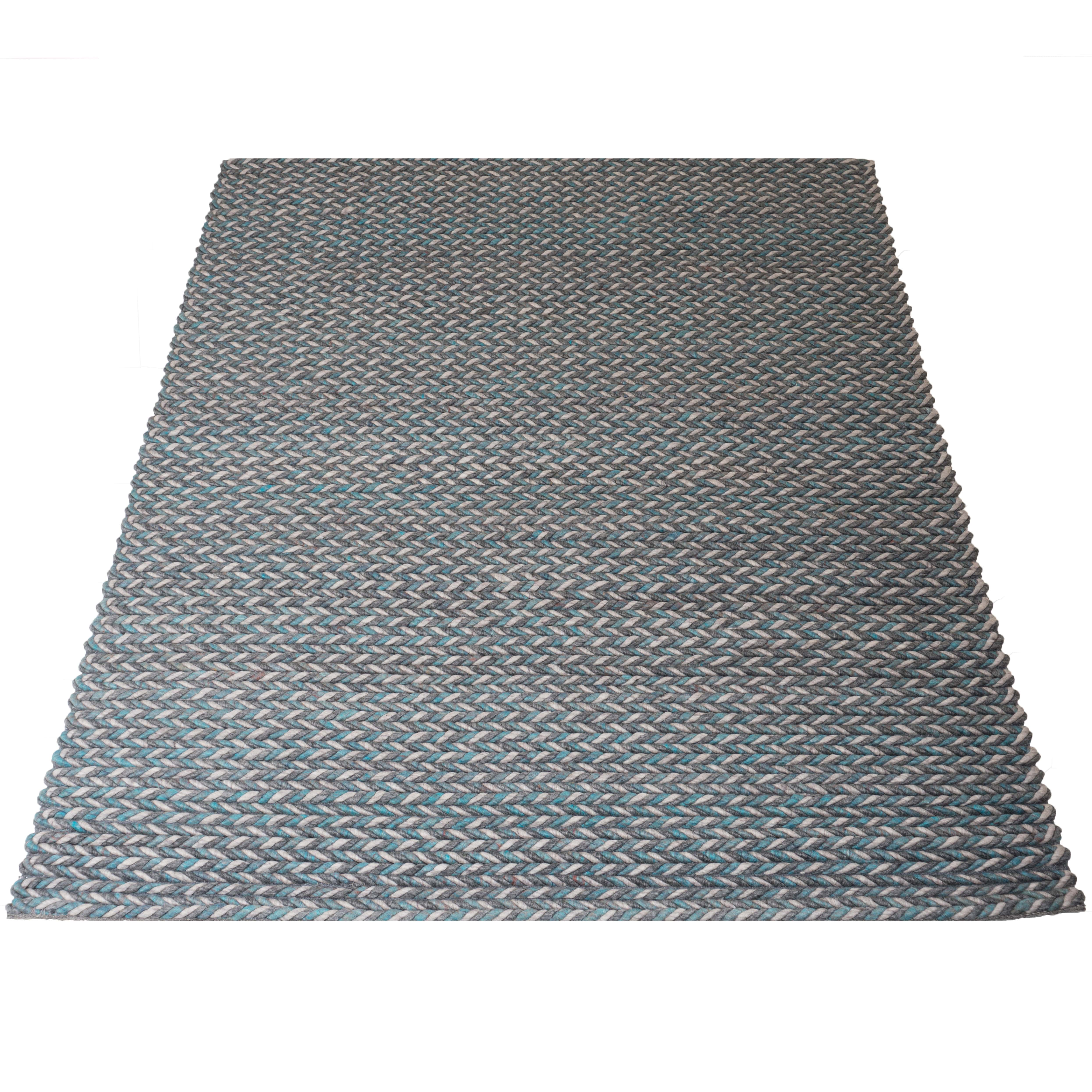 Vloerkleed Tino Petrol - Blauw Rechthoekig