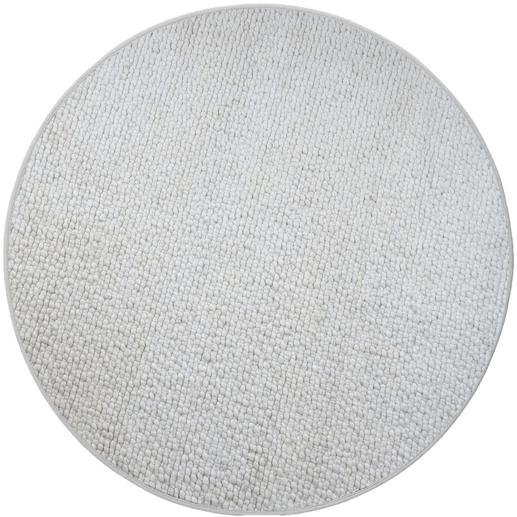 Vloerkleed Steve Wit Rond - Wit Rond