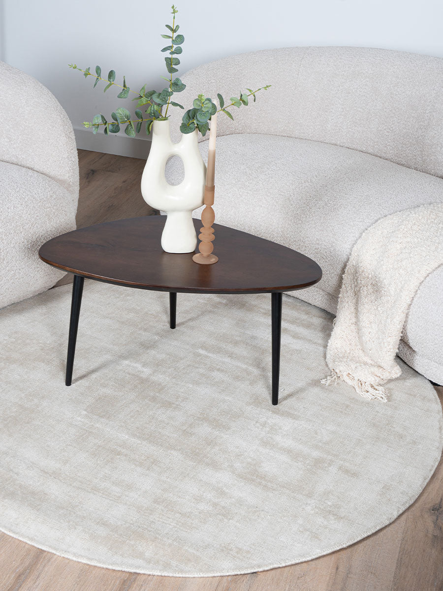 Vloerkleed Cos - Viscose Beige Rond - view 2