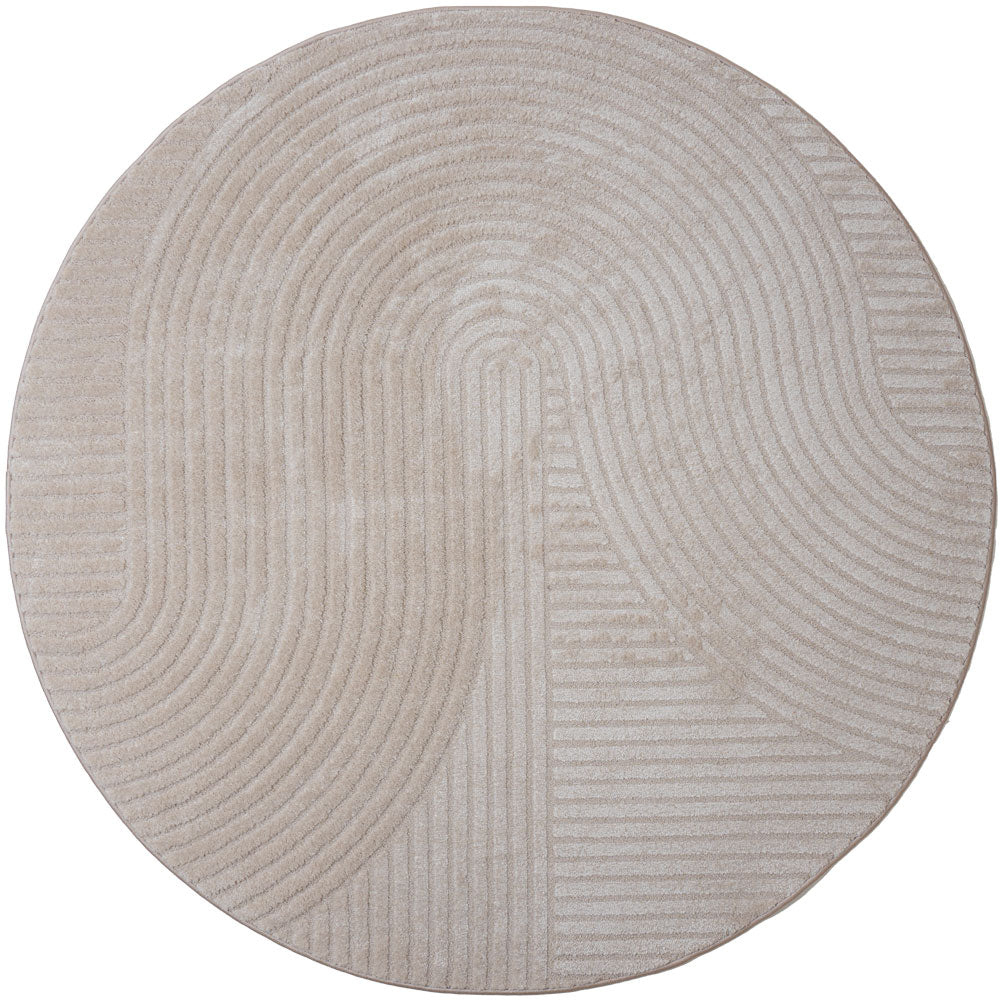 Vloerkleed Ella Beige Rond - Beige Rond